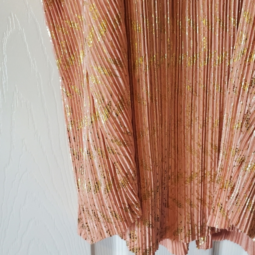 Anthropologie light pink and gold halter blouse - Picture 3 of 7
